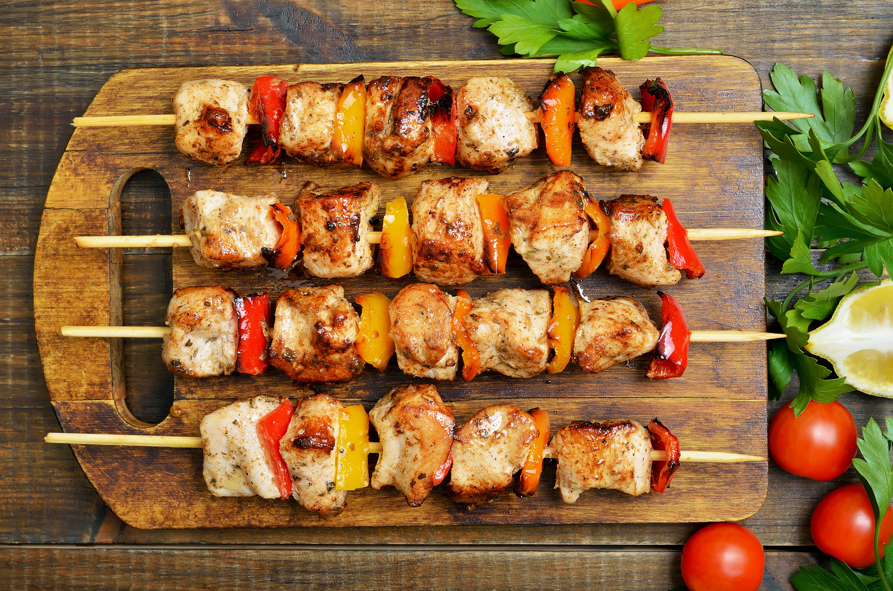 Grilled chicken kebabs