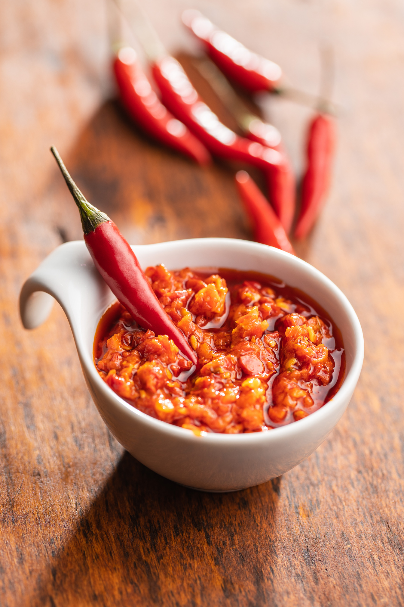 Red hot chili paste and chili pepper